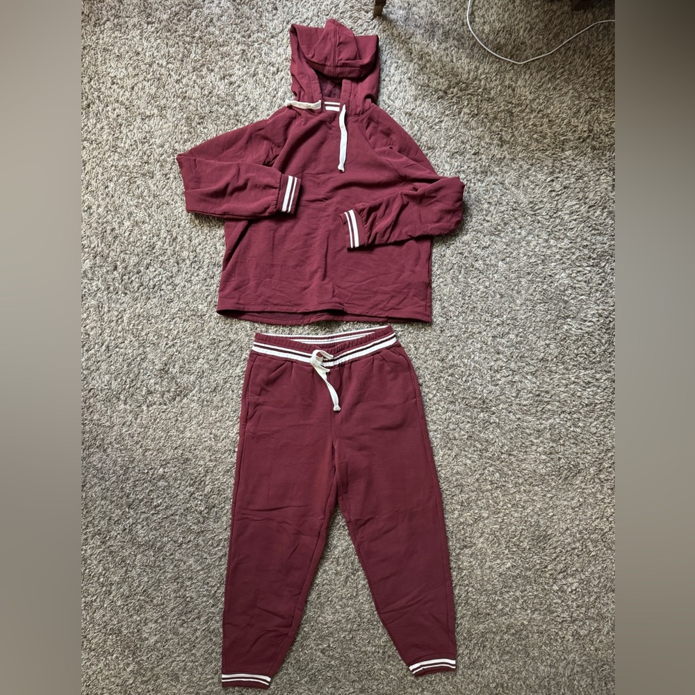 Madewell Women’s Red Hoodie and Sweatpant Combo